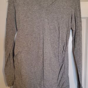 Gap Maternity Gray Long Sleeve V-Neck Top